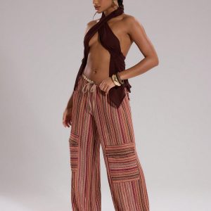 MUSERA Crocket Pocket Low Rise Wide Leg Trouser